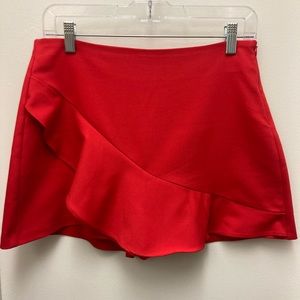 ZARA Red Ruffle Skort